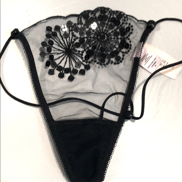 Victoria's Secret Other - Victoria Secret NWT  Luxe Black Thong Size Sm